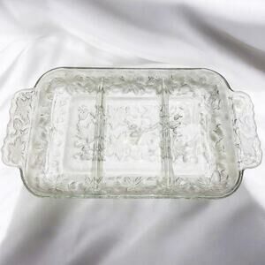 Vintage Princess House Fantasia Divided (3) Compartment Handled Serving Dish